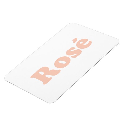 "Rose" Rose hellrosa Buchstaben weiß Magnet (Linke Seite)