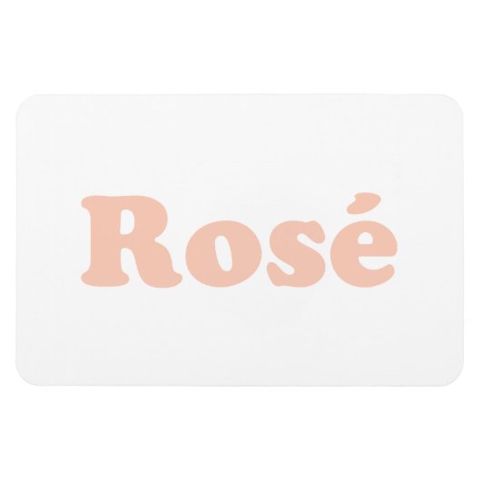 "Rose" Rose hellrosa Buchstaben weiß Magnet (Horizontal)