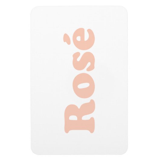 "Rose" Rose hellrosa Buchstaben weiß Magnet (Vertikal)