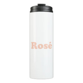 "Rose" Rose hellrosa Buchstaben weiß Thermosbecher