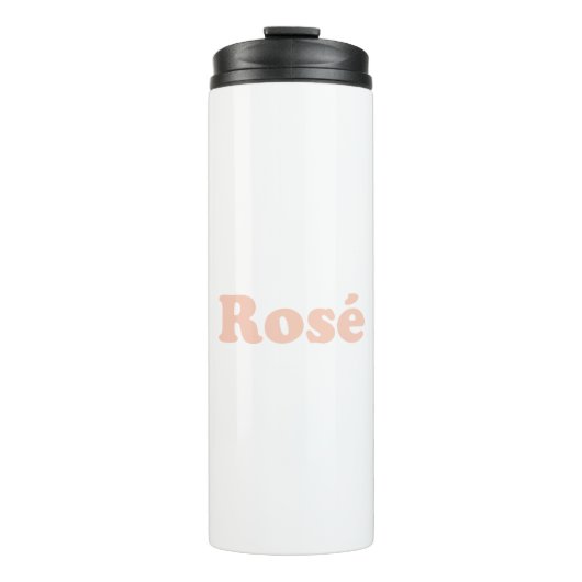 "Rose" Rose hellrosa Buchstaben weiß Thermosbecher (Vorderseite)