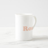 "Rose" Rose hellrosa Weiß Porzellantasse (Vorderseite Rechts)