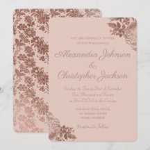 Rose Rose Hochzeiten mit goldenen und rosa Foil