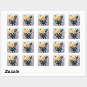 Rose/Rose Quadratischer Aufkleber (Blatt)