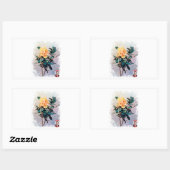 Rose/Rose Rechteckiger Aufkleber (Blatt)