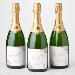 Rose Rose Rosa Rose Elegantes Brautparty Schaumweinetikett