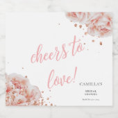 Rose Rose Rosa Rose Elegantes Brautparty Schaumweinetikett (Einzelnes Label)