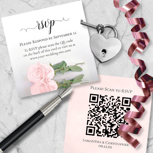 Rose Rose Rose UAWG QR-Code für Hochzeiten Begleitkarte