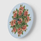 Rose Rose Rosen Bouquet - Rosenbouquet Große Wanduhr (Winkel)