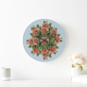 Rose Rose Rosen Bouquet - Rosenbouquet Große Wanduhr (Zuhause)