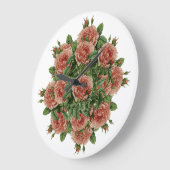 Rose Rose Rosen Bouquet - Rosenbouquet Große Wanduhr (Winkel)