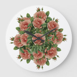 Rose Rose Rosen Bouquet - Rosenbouquet Große Wanduhr