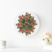 Rose Rose Rosen Bouquet - Rosenbouquet Große Wanduhr (Zuhause)