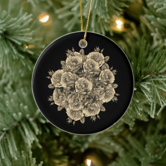 Rose Rose Rosen Bouquet - Rosenbouquet Keramik Ornament (Baum)