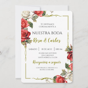 Rose Rose Spanische Hochzeit Einladung