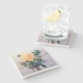 Rose/Rose Steinuntersetzer (Seitenansicht)