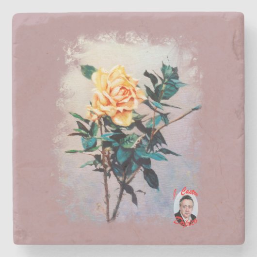 Rose/Rose Steinuntersetzer (Vorderseite)