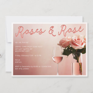 Rose & Rosé Wein Verkostung Galentiner-Party Einladung