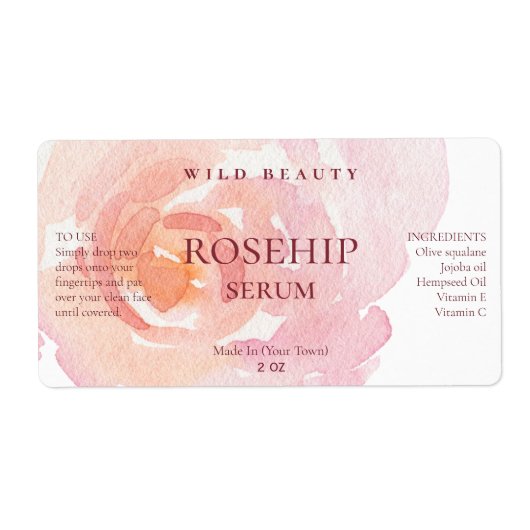 Rose Rosehip Serum Labels (Vorne)