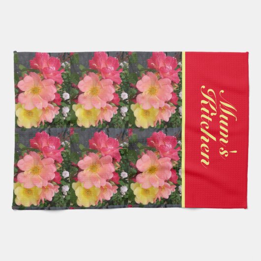 Rose Roses, Rosa Rose Blume Geschirrtuch (Horizontal)