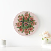 Rose Roses Rosen bouquet – Rosenbouquet Große Wanduhr (Zuhause)