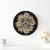 Rose Roses Rosen bouquet – Rosenbouquet Große Wanduhr (Zuhause)