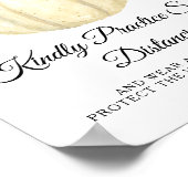 Rose rot Blume Kürbiskugel soziale Distanz Poster (Ecke)