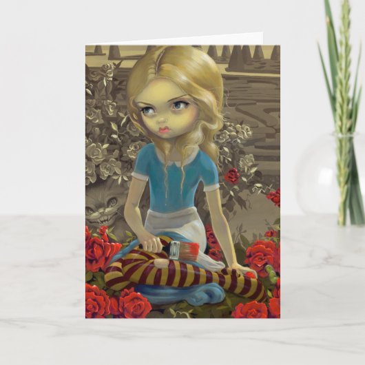 "Rose rot malen" Grußkarte Karte (Vorderseite)