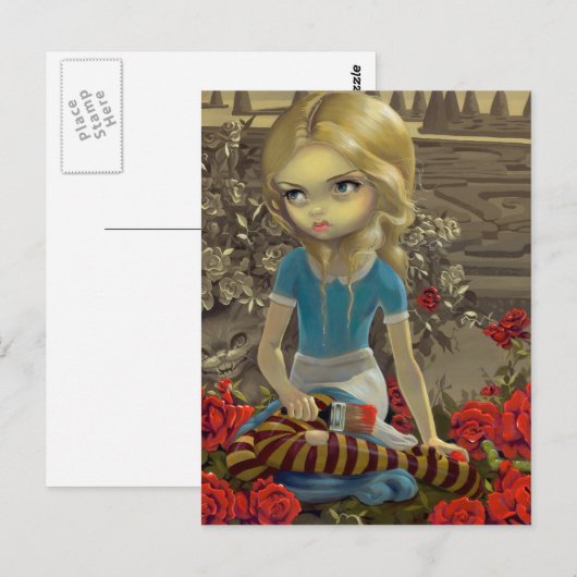 "Rose rot malen" Postkarte (Vorne/Hinten)