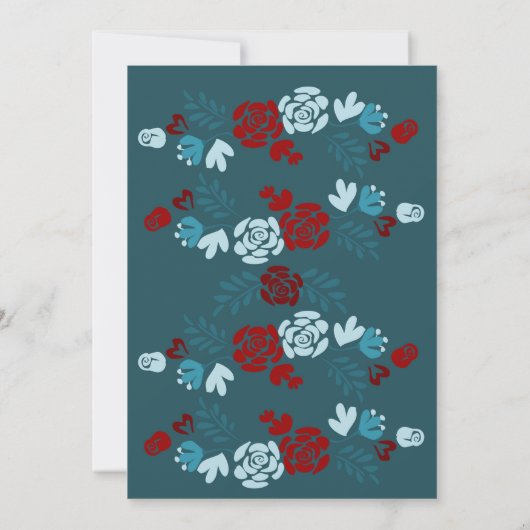 Rose Rot, Schneewittchen und Bären Einladung (Rückseite)