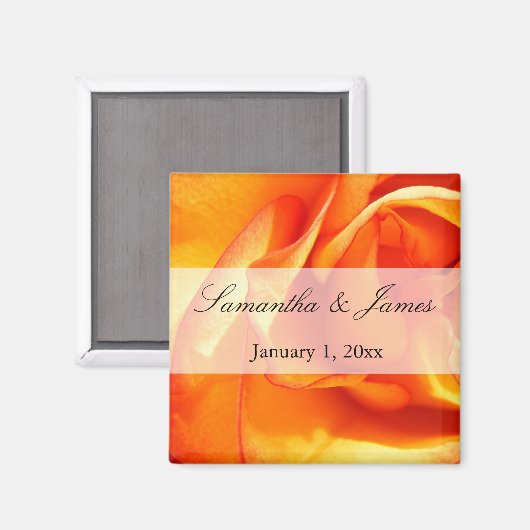 Rose Rot und Orange Flaming Magnet (Vorderseite/Rückseite)