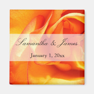 Rose Rot und Orange Flaming Magnet