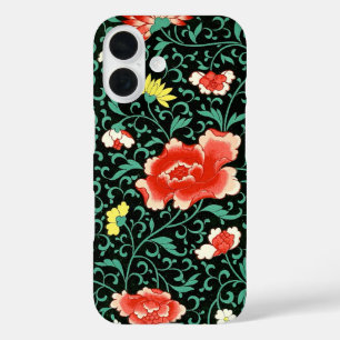 Rose Rot und Schwarz iPhone 16 Hülle