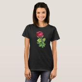 Rose Rot Vintag Schöne Blume T-Shirt (Vorne ganz)