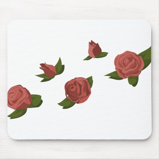 Rose Rote Blume Blütenmuster blühen Mousepad (Vorne)
