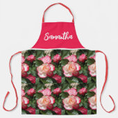 Rose Rote Flora und Rosen Frauen Küche Schürze (Vorderseite)