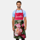 Rose Rote Flora und Rosen Frauen Küche Schürze (Getragen)