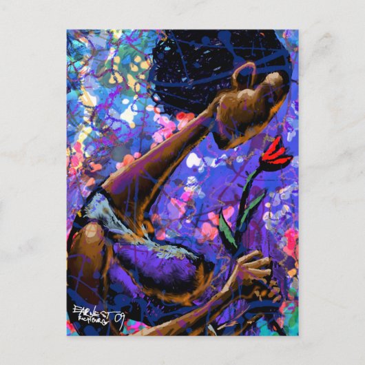 Rose Rote Postkarte (Vorderseite)