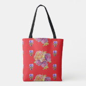 Rose Rote Rose Shabby Shopping Bag Muster Tasche (Rückseite)