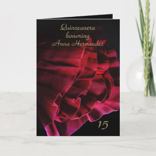 Rose rote Ruffeln extravagantes Kleid schwarz Quin Einladung