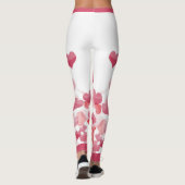 Rose Rote Schwimmherzen Leggings (Rückseite)