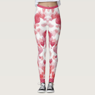 Rose Rote Schwimmherzen Leggings