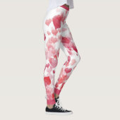 Rose Rote Schwimmherzen Leggings (Rechts)