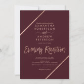 Rose Rote Typografie Abend Hochzeit Einladung (Vorderseite)