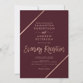 Rose Rote Typografie Abend Hochzeit Einladung