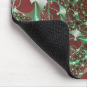 Rose | Rote und grüne Fraktale Mousepad (Ecke)