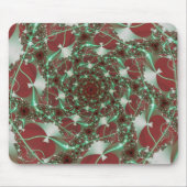 Rose | Rote und grüne Fraktale Mousepad (Vorne)