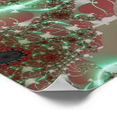 Rose | Rote und grüne Fraktale Poster (Ecke)