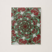 Rose | Rote und grüne Fraktale Puzzle (Vertikal)
