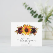 Rose Roter Lila Fall Brautparty Dankeskarte (Stehend Vorderseite)